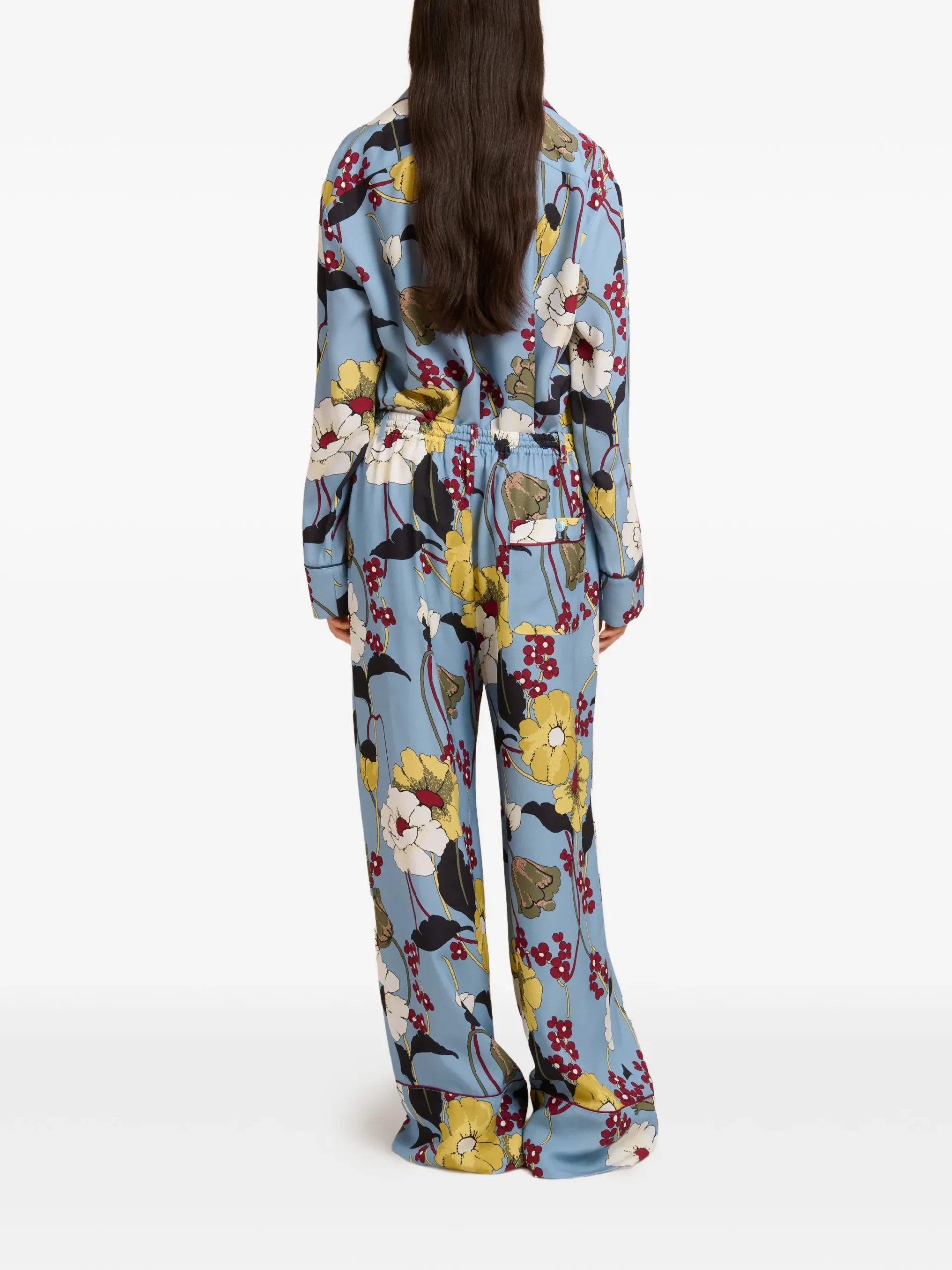 Pantaloni Marni floral albastru - imagine 4
