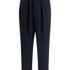 Pantaloni Marni pleated wool albastru