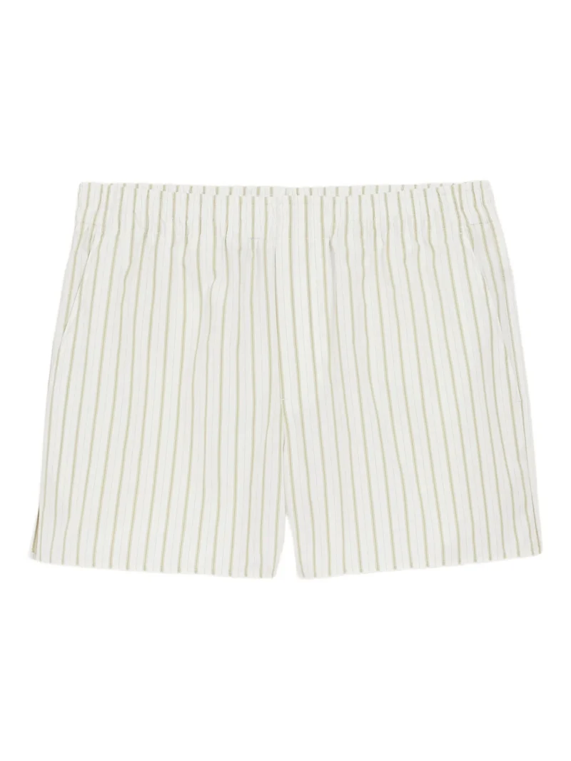 Pantaloni scurti AMI Paris striped-pattern alb