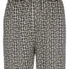 Pantaloni scurti Balmain monogram-pattern negru