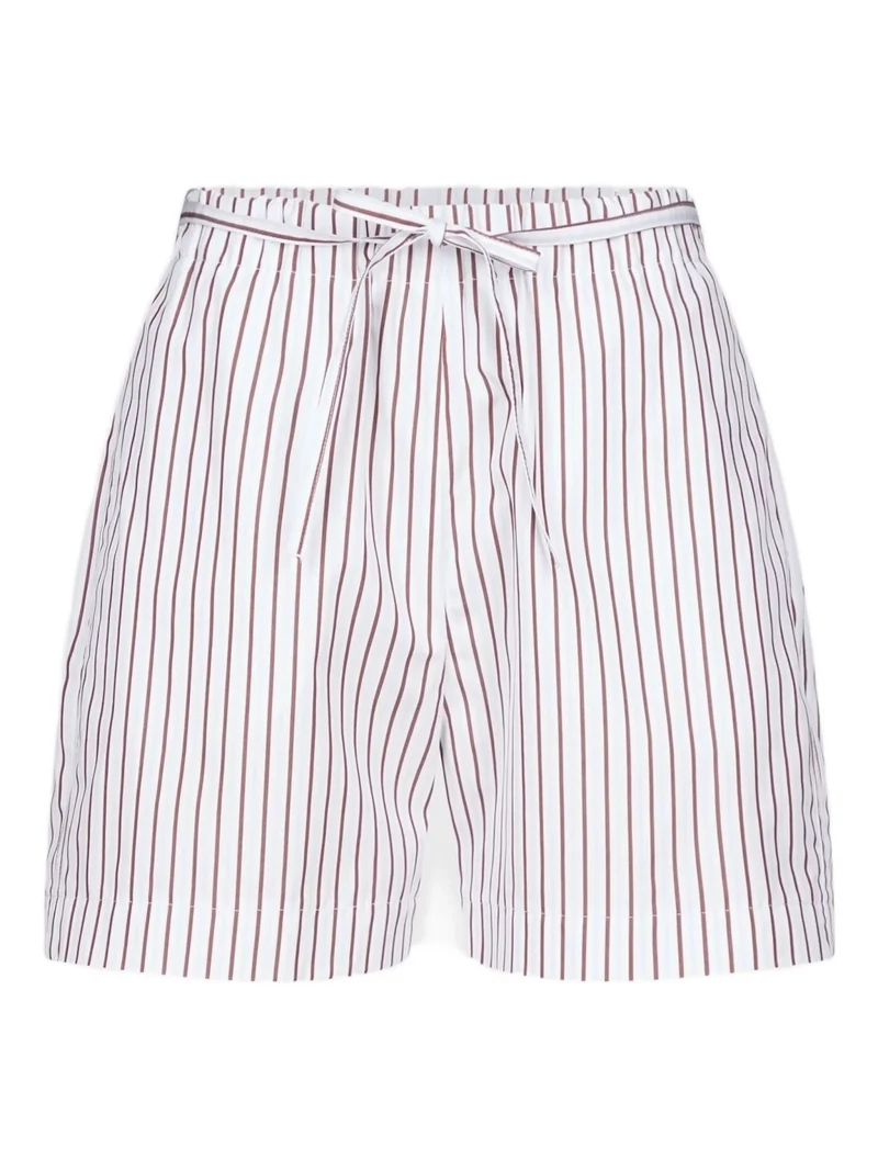Pantaloni scurti LouLou De Saison Lory striped alb/rosu