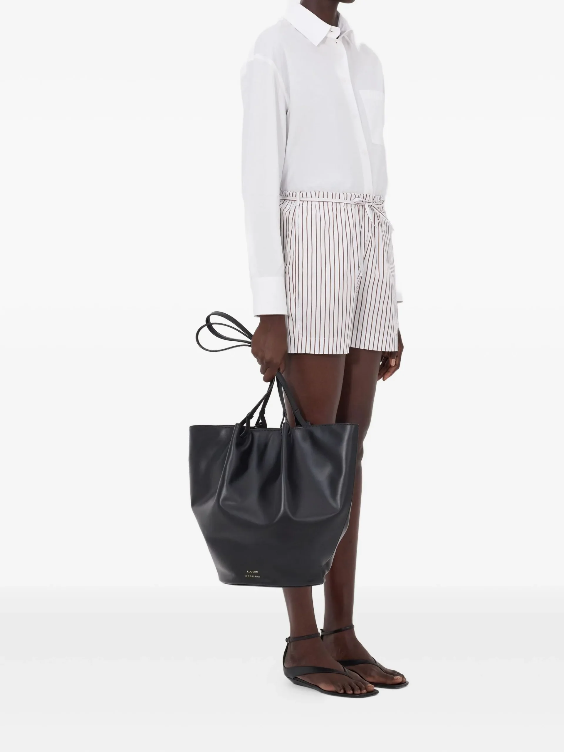 Pantaloni scurti LouLou De Saison Lory striped alb/rosu - imagine 3