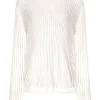 Pulover LouLou De Saison Hedora semi-sheer ribbed ecru