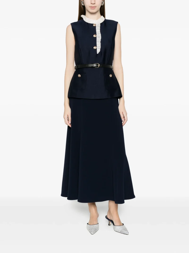 Alternative view of Rochie Self Portrait ruffle-trim albastru