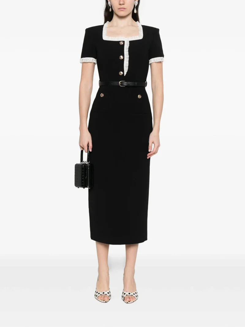 Alternative view of Rochie midi Self-Portrait Belted negru