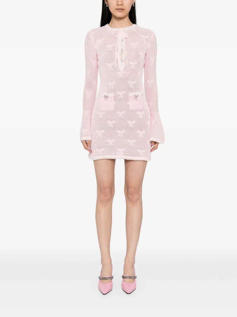 Alternative view of Rochie mini Self-Portrait Bow roz