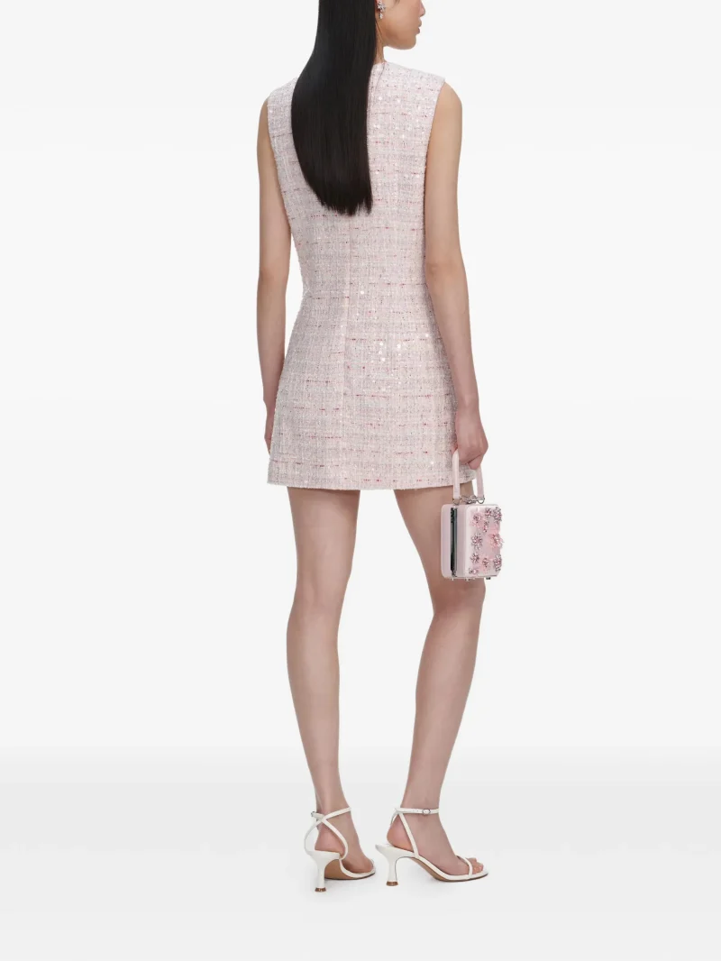 Alternative view of Rochie mini Self-Portrait bow-detail embellished roz