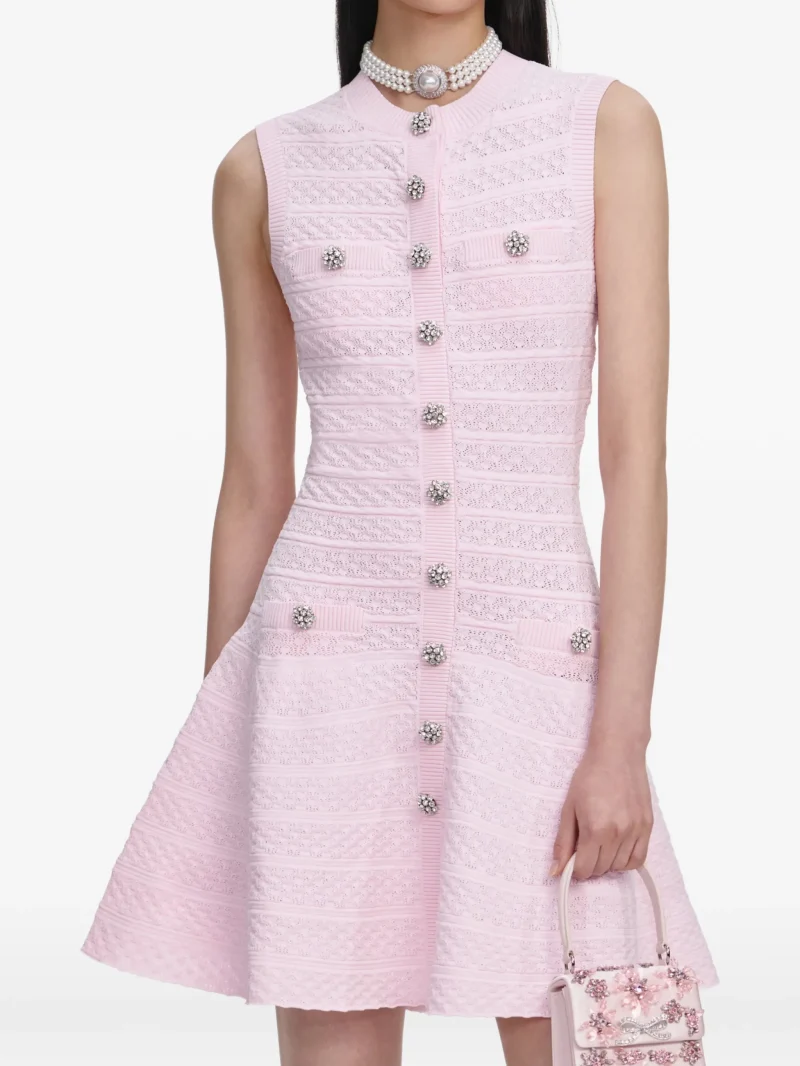 Rochie mini Self-Portrait buttoned A-line roz