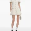 Rochie mini Self-Portrait eyelet collared alb