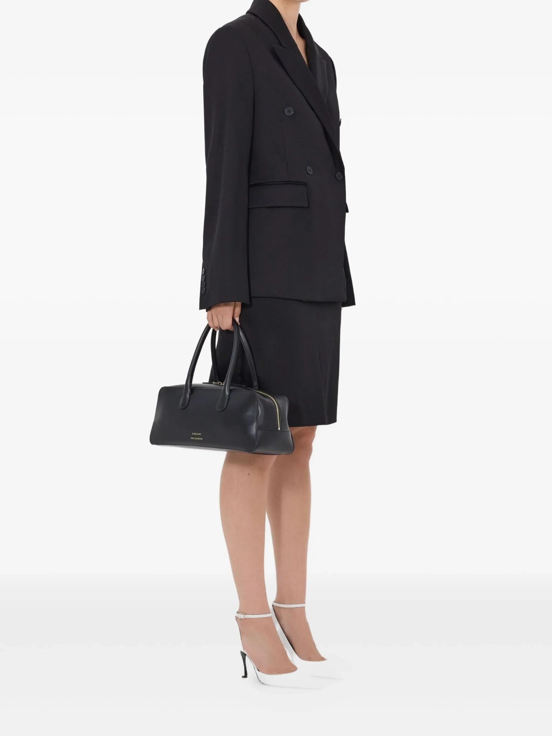 Sacou LouLou De Sain Hornlds double-breasted peak-lapel negru - imagine 5