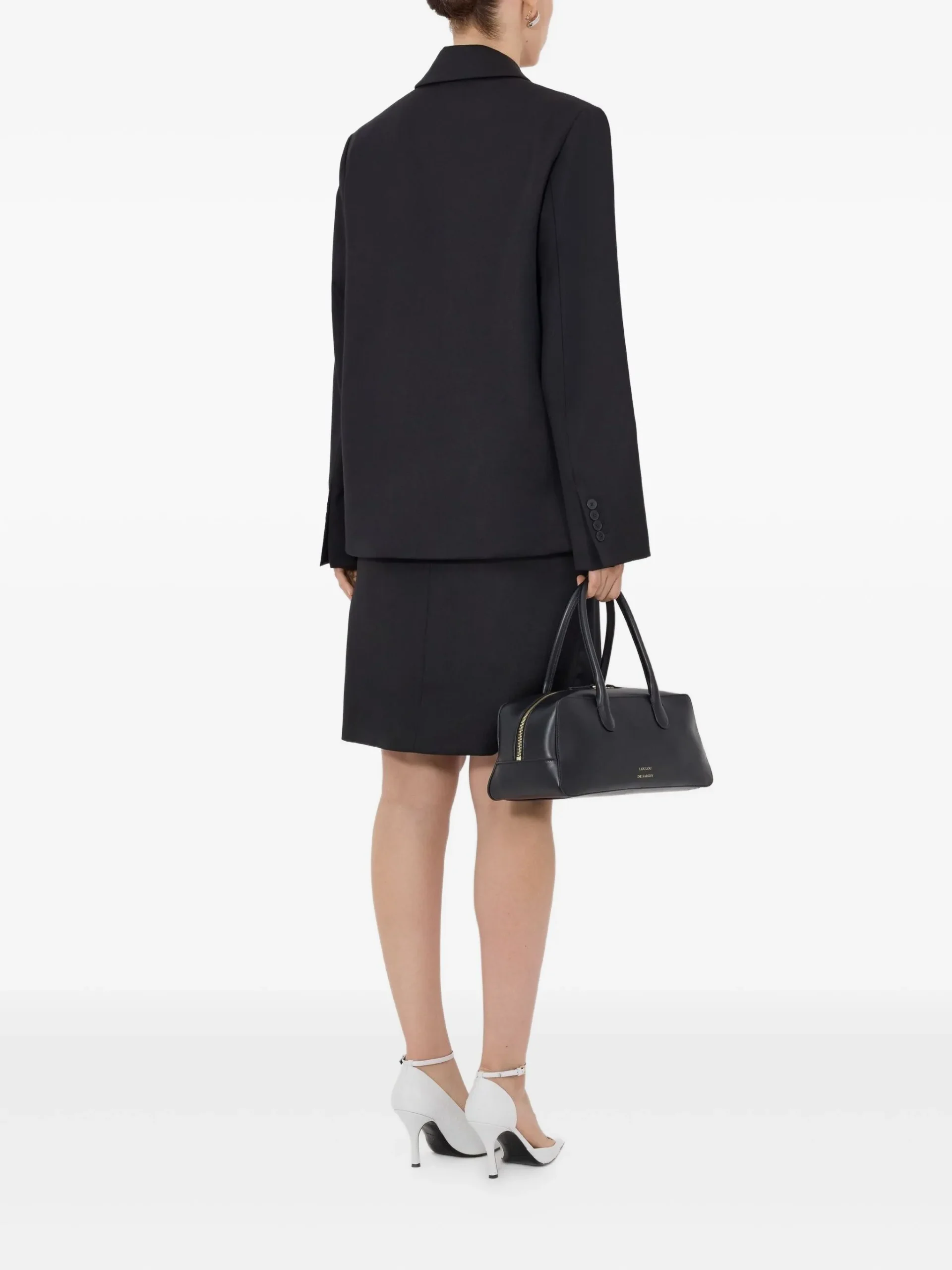 Sacou LouLou De Sain Hornlds double-breasted peak-lapel negru - imagine 4