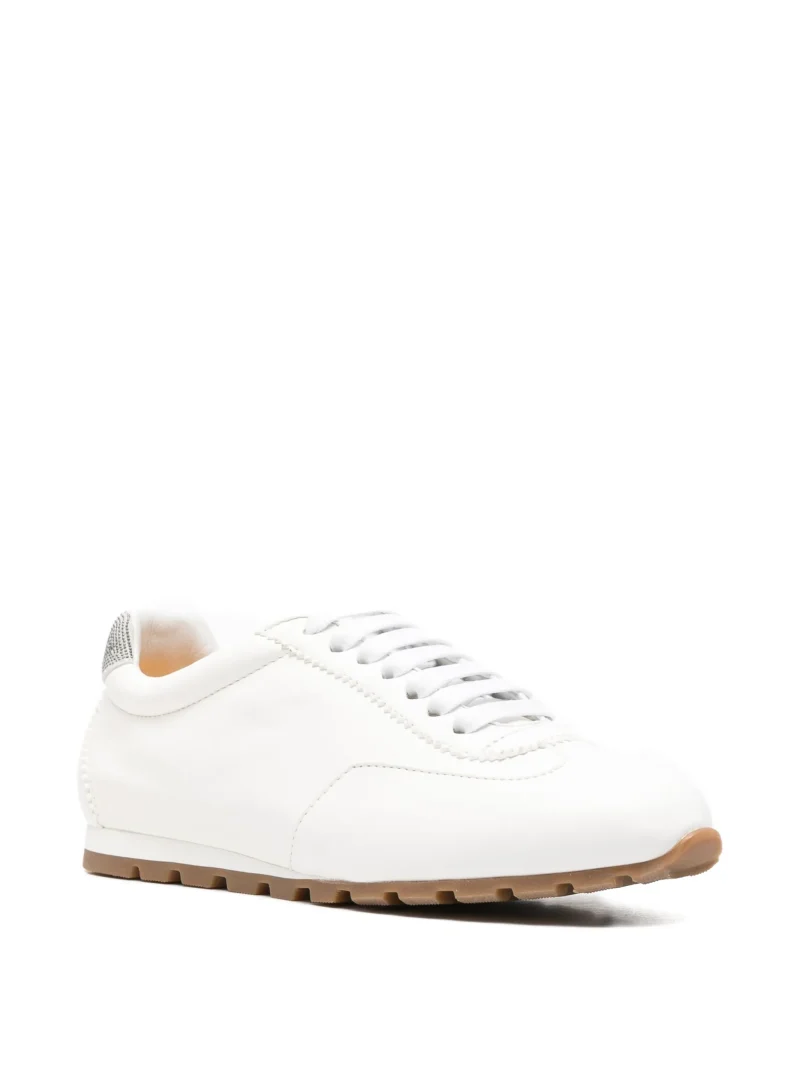 Alternative view of Sneakers Doucal's crystal-embellished leather alb