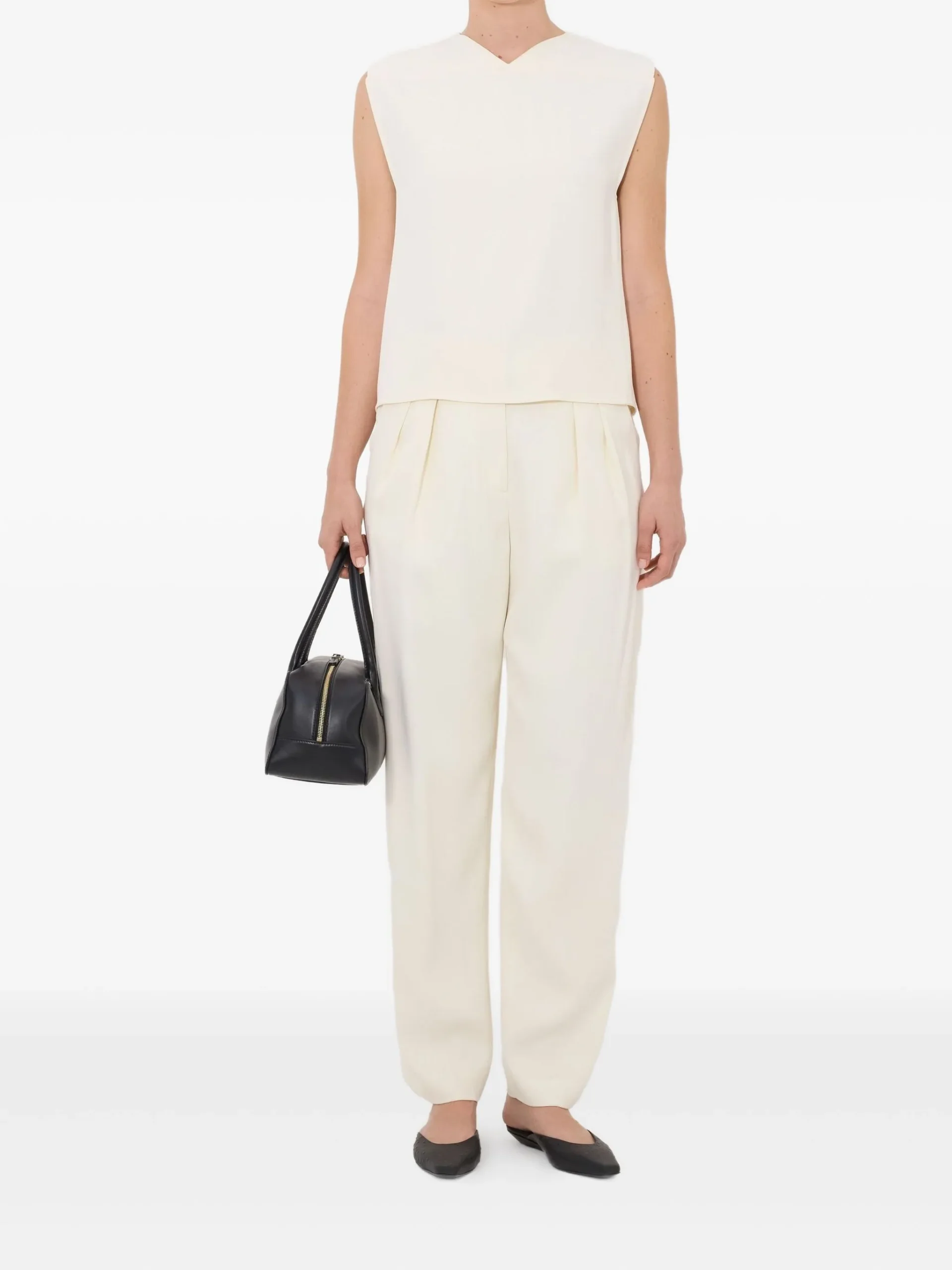 Top LouLou De Saison Daika V-neck alb - imagine 2