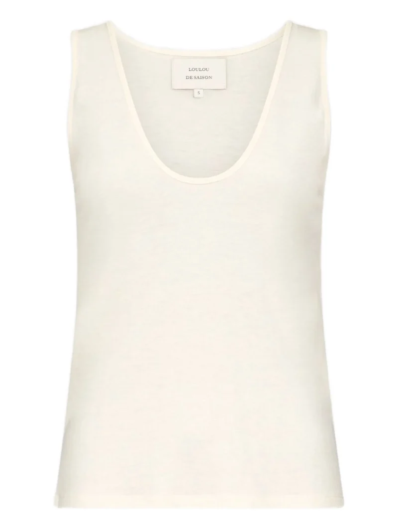Top LouLou De Saison scoop-neckline tank alb