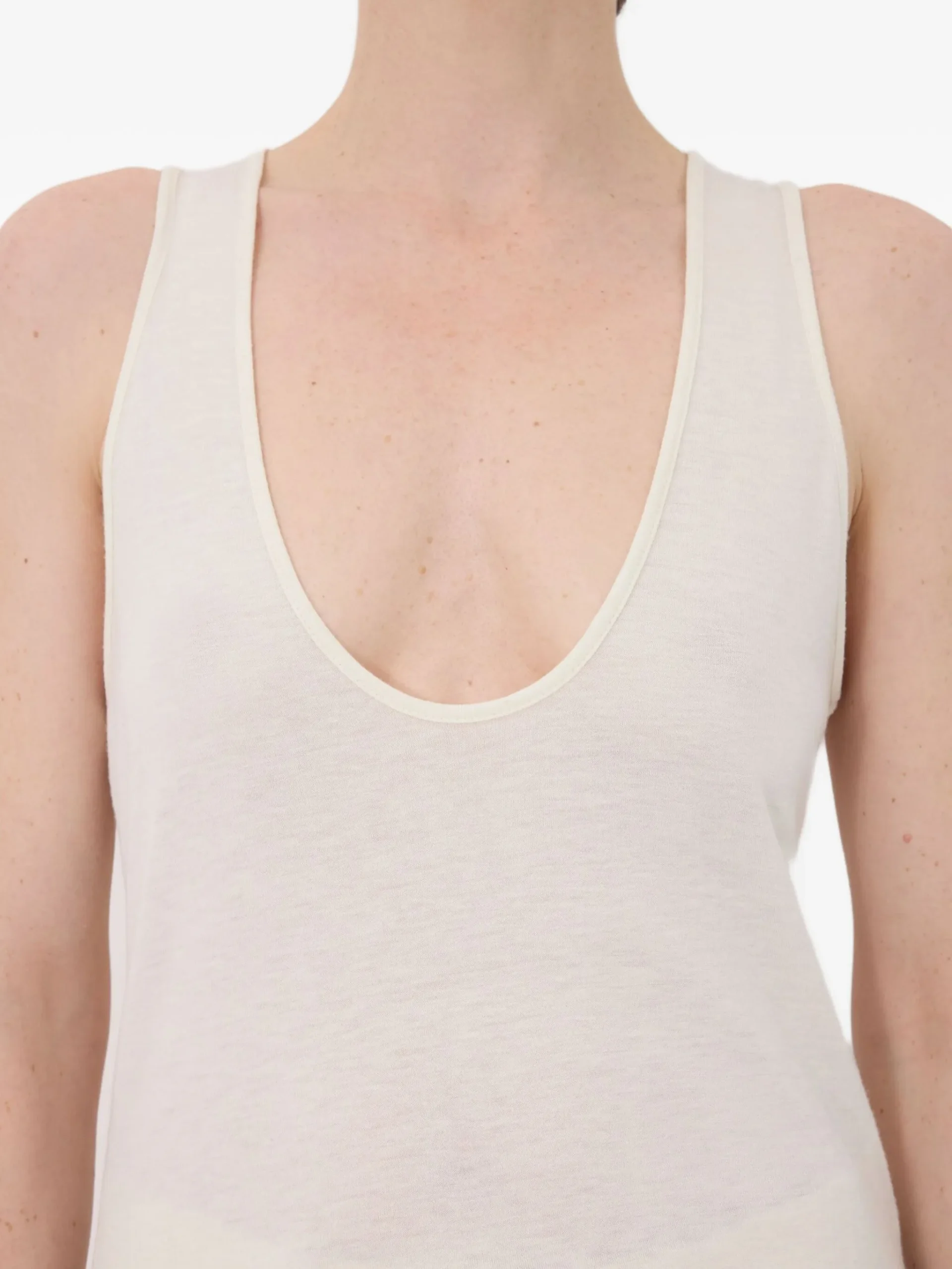 Top LouLou De Saison scoop-neckline tank alb - imagine 3