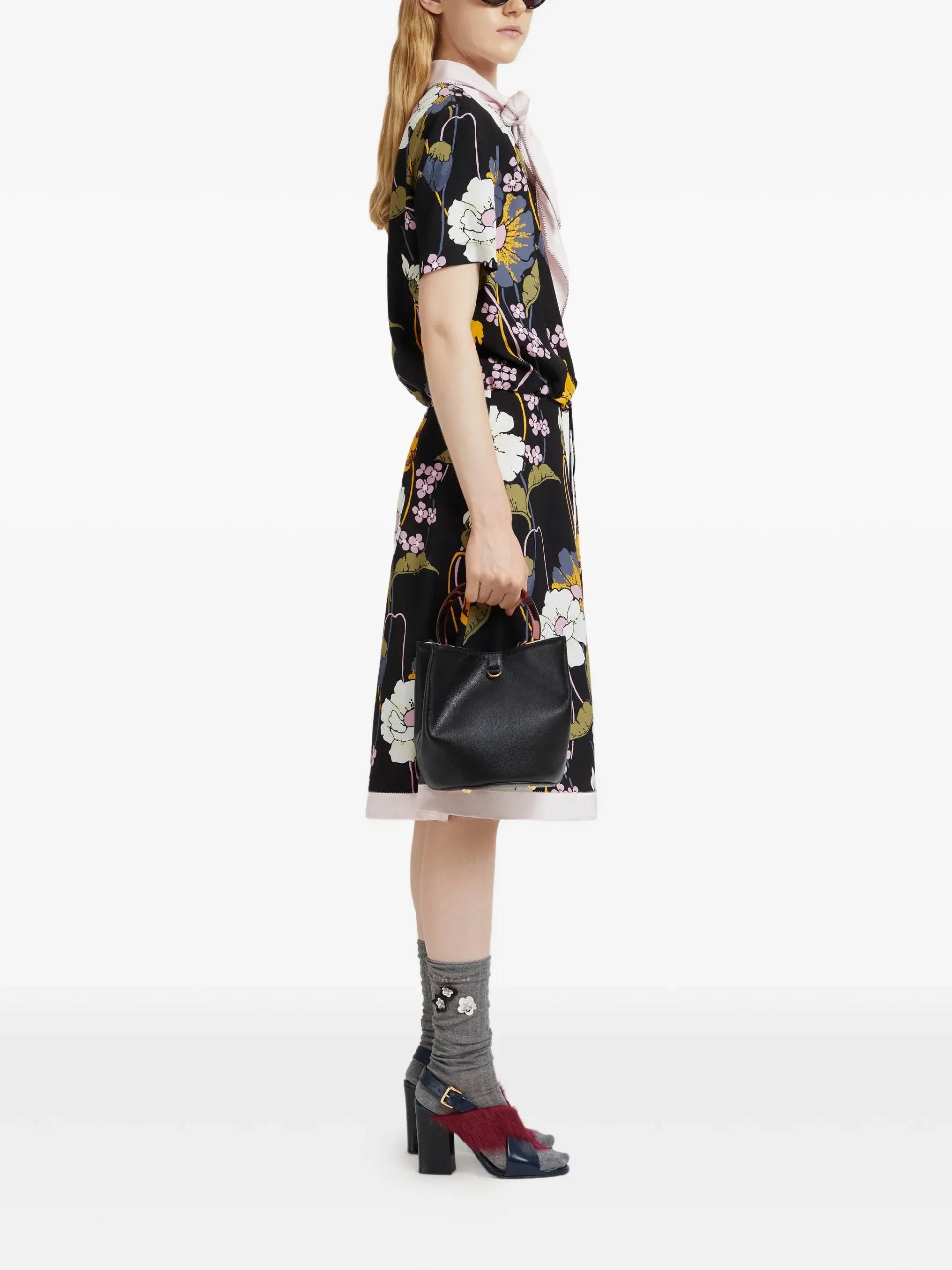 Top Marni floral negru - imagine 2