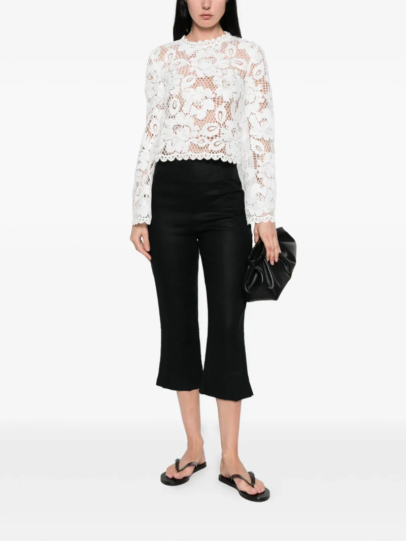 Alternative view of Top Self-Portrait lace top alb