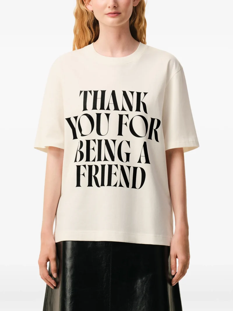 Alternative view of Tricou AMI Paris signature-print crem