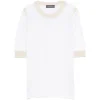 Tricou Lorena Antoniazzi sequin-embellished crew-neck alb