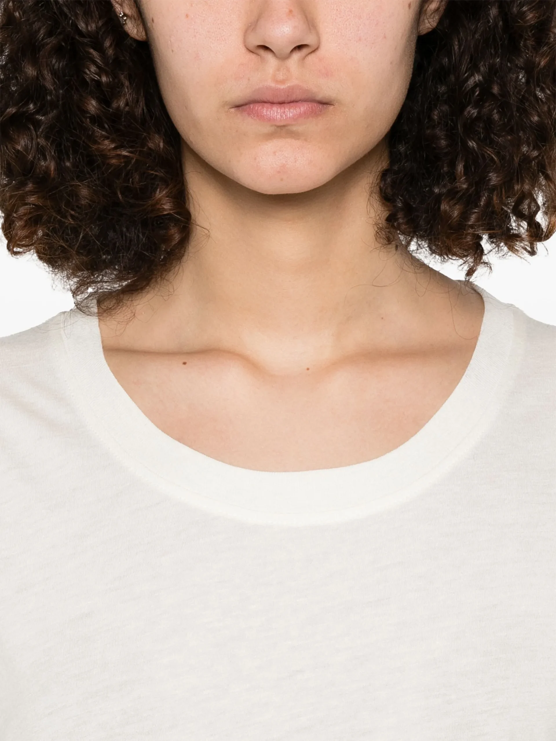 Tricou LouLou De Saison Ezra round-neck bej - imagine 3