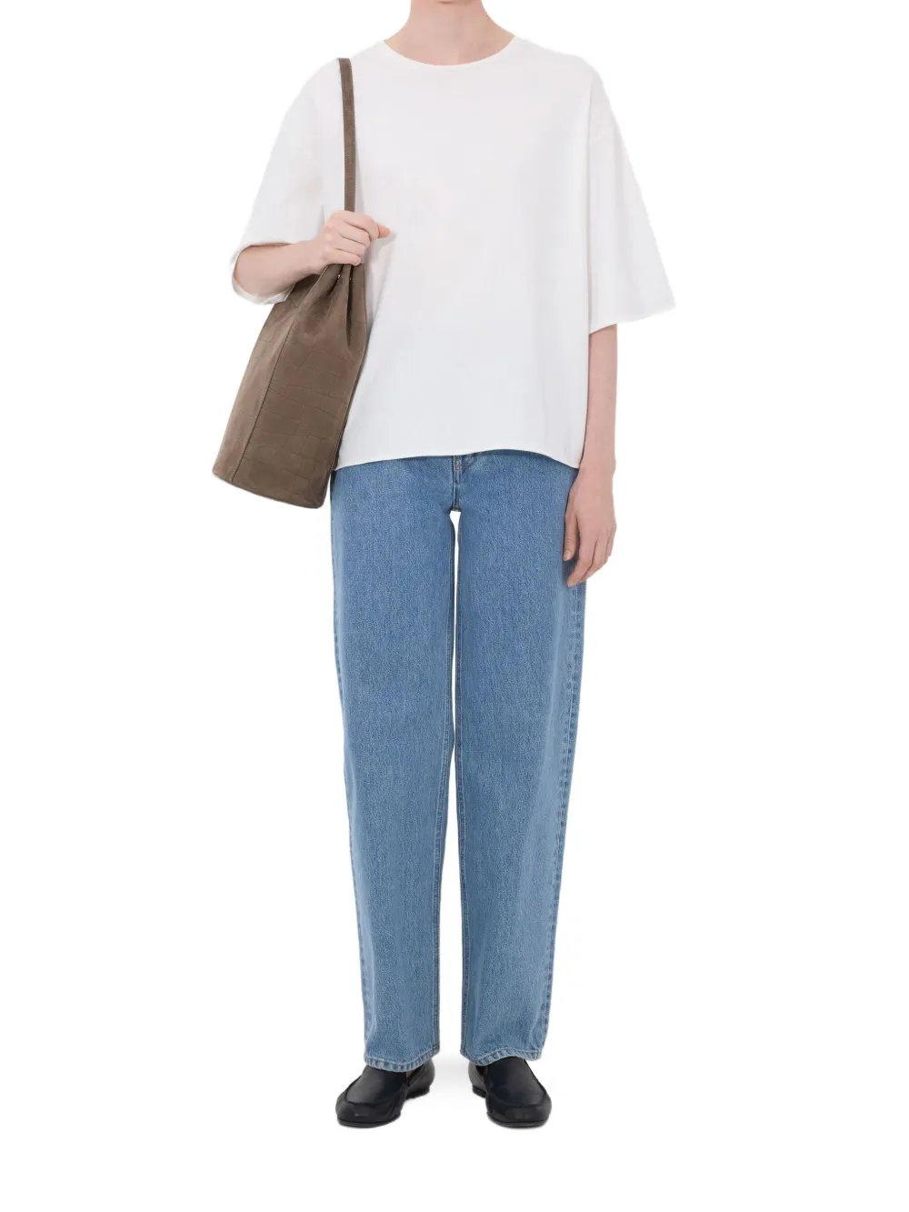 Tricou LouLou De Saison Osis drop-shoulder alb - imagine 2