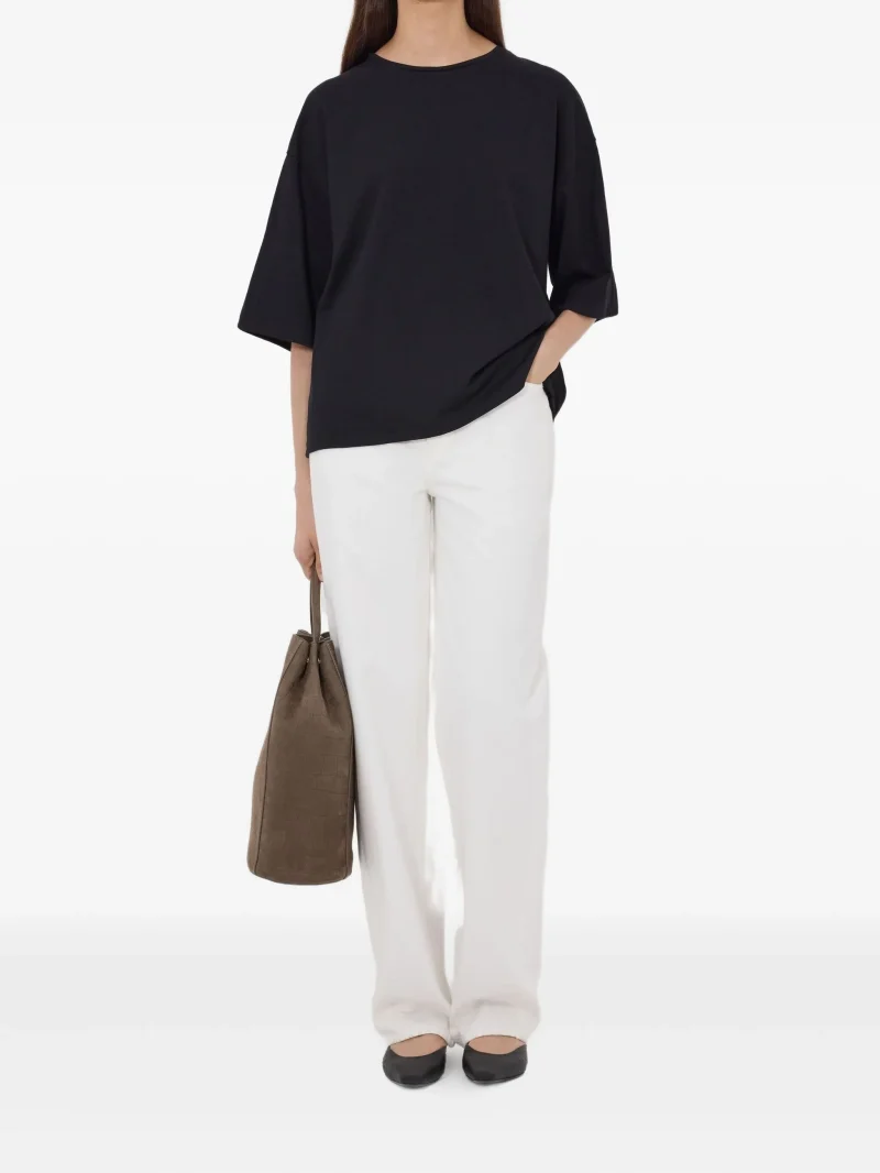 Alternative view of Tricou LouLou De Saison Osis drop-shoulder negru