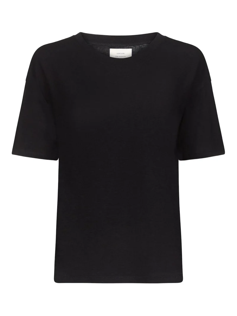 Tricou LouLou De Saison short-sleeve ribbed negru