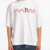 Tricou Marni Embroidered logo alb