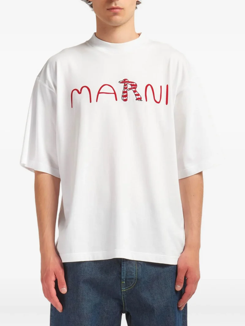 Alternative view of Tricou Marni Embroidered logo alb