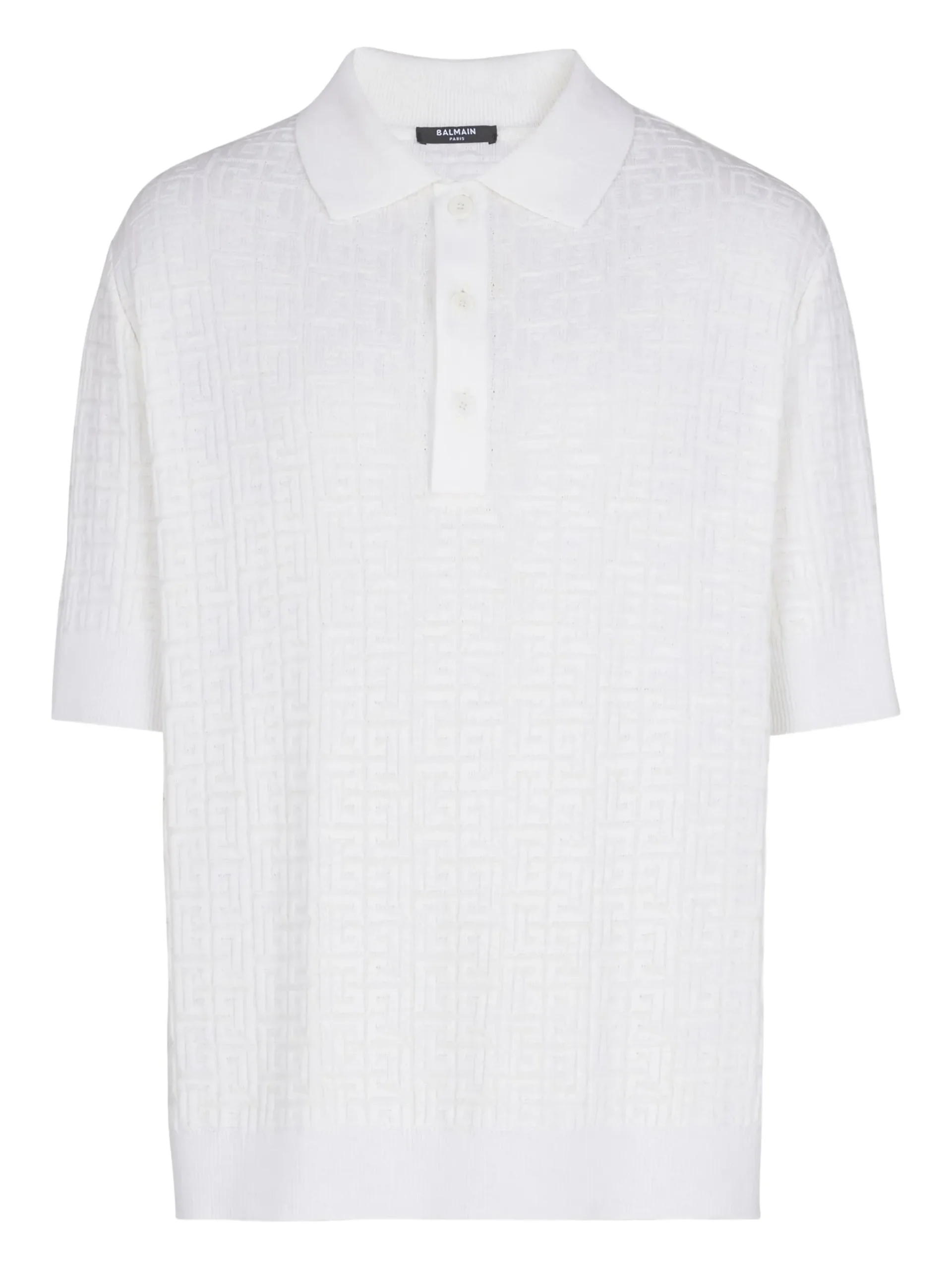 Tricou polo Balmain monogram alb