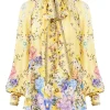 Bluza Camilla Darling Buds Pussy-Bow galben