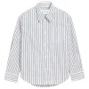 Camasa AMI Paris Ami De Coeur Striped Chest-Pocket alb