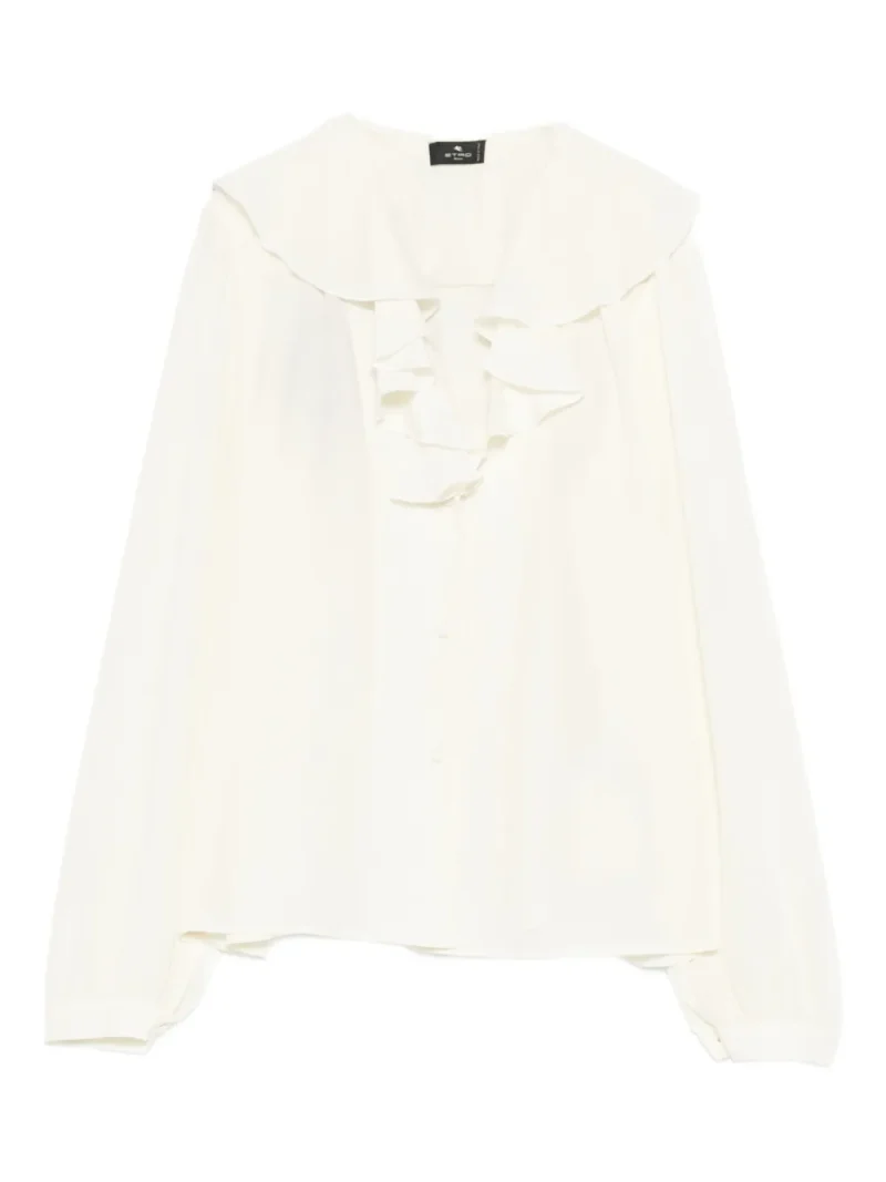 Camasa ETRO Ruffled-Collar ecru