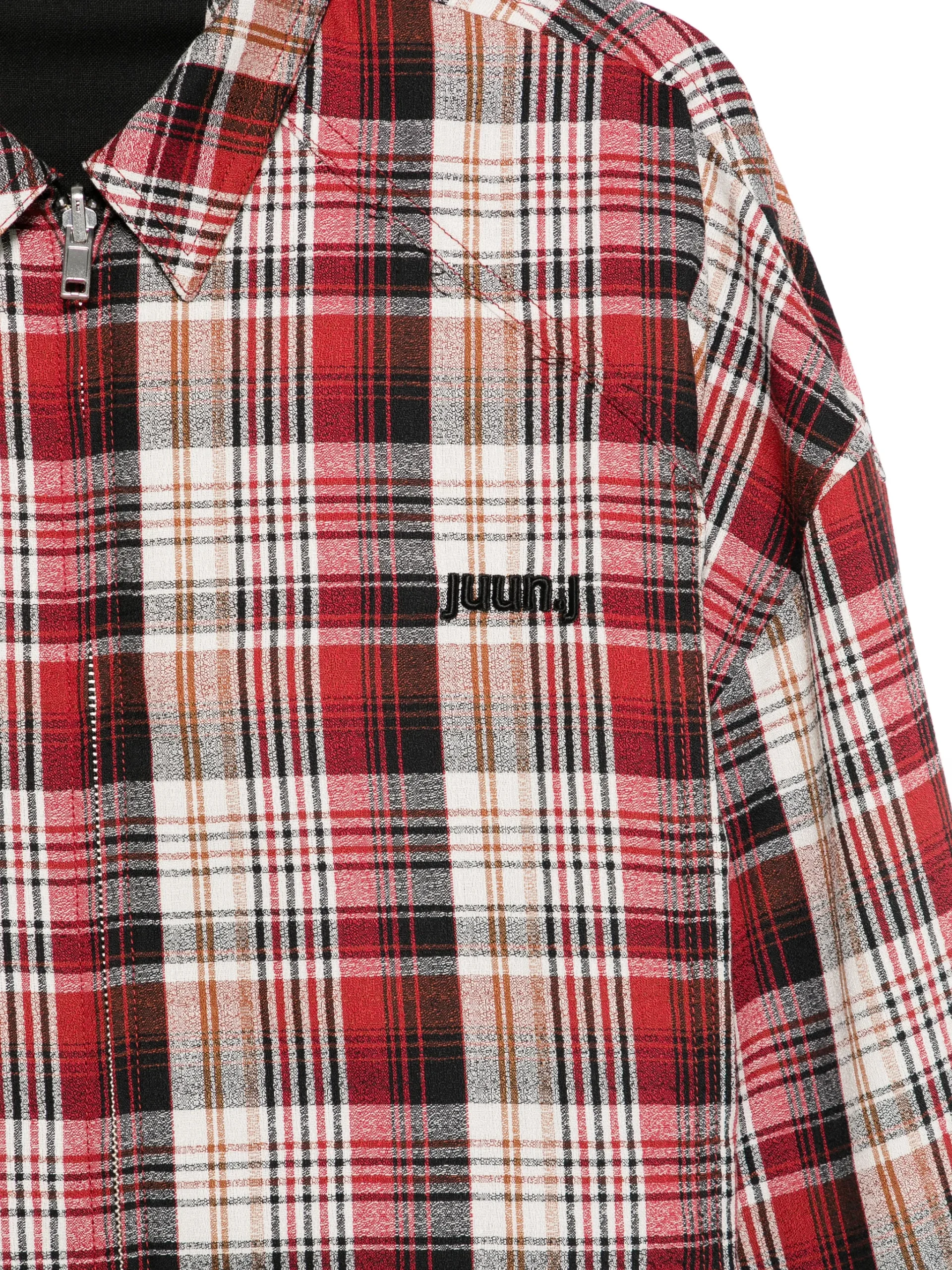 Camasa Juun.J Plaid Zip rosu - imagine 3