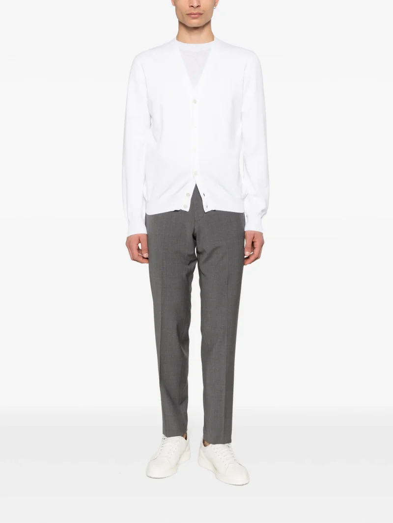 Cardigan Gran Sasso Button-Fastening V-neck alb - imagine 4