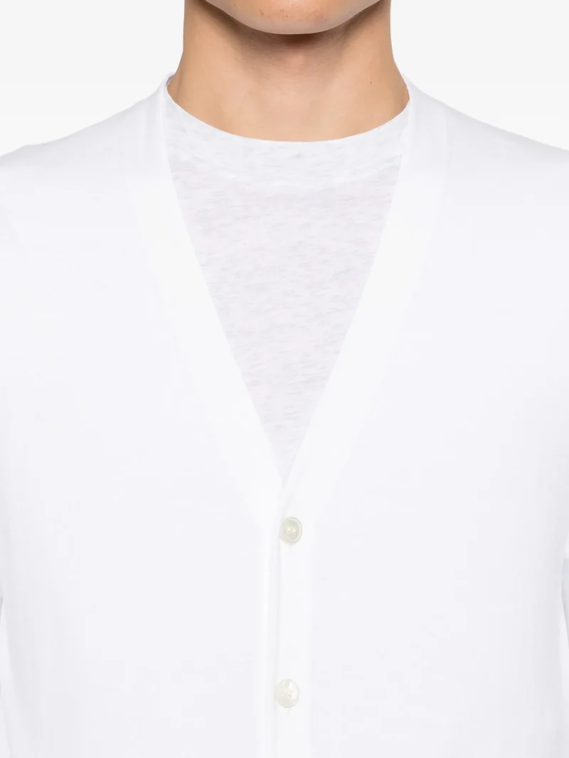 Cardigan Gran Sasso Button-Fastening V-neck alb - imagine 5