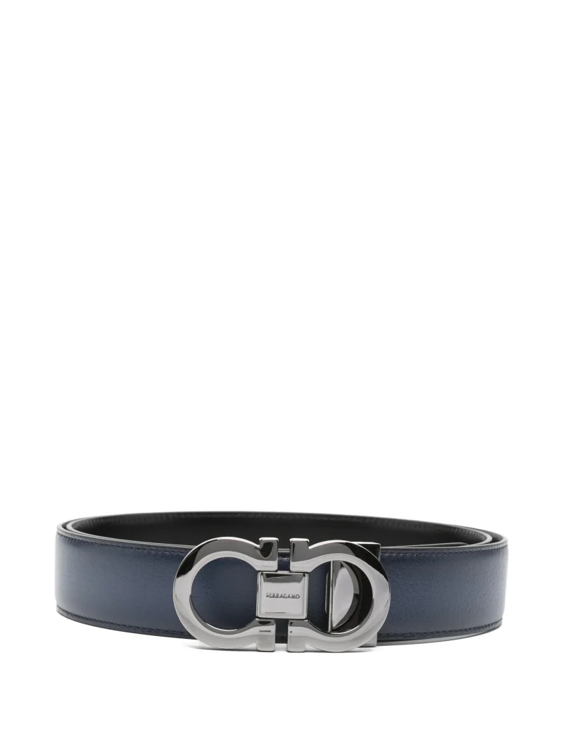 Curea Ferragamo Logo-Buckle Leather bleumarin