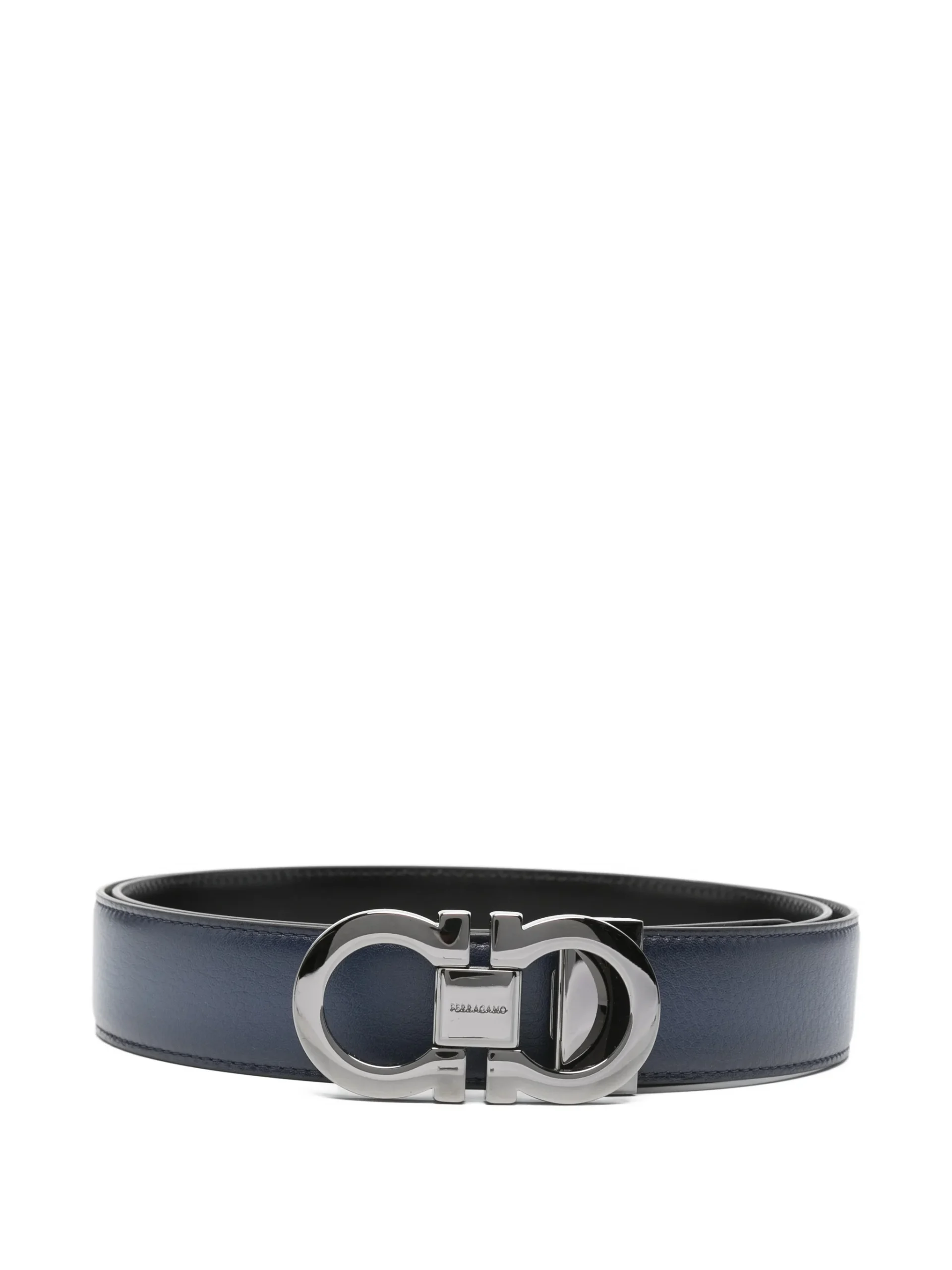 Curea Ferragamo Logo-Buckle Leather bleumarin