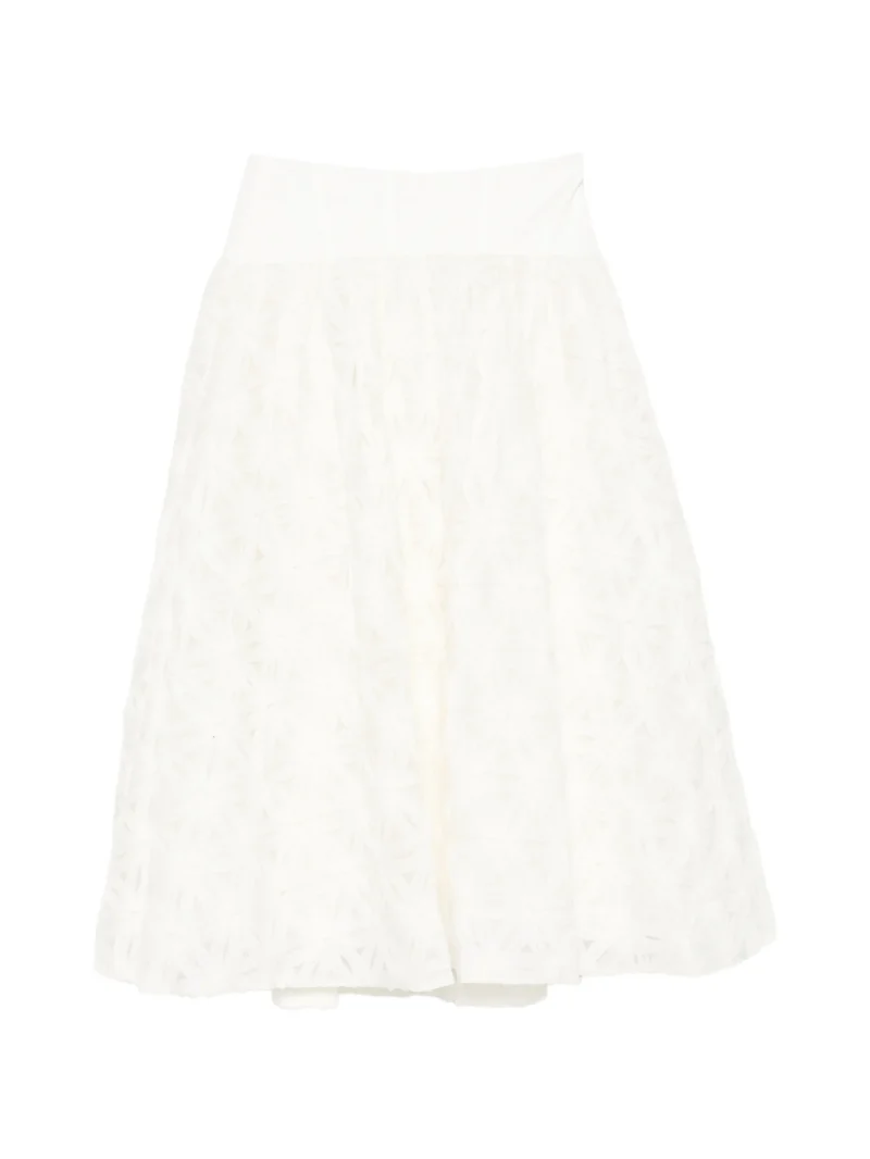 Fusta midi Simkhai Floral ecru