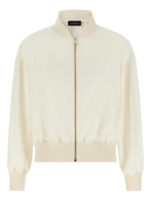 Jacheta Fabiana Filippi Zip-up Bomber alb