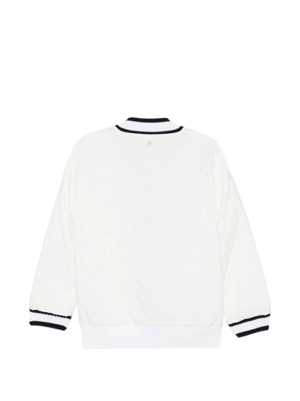 Jacheta Lorena Antoniazzi Quilted V-neck alb - imagine 2