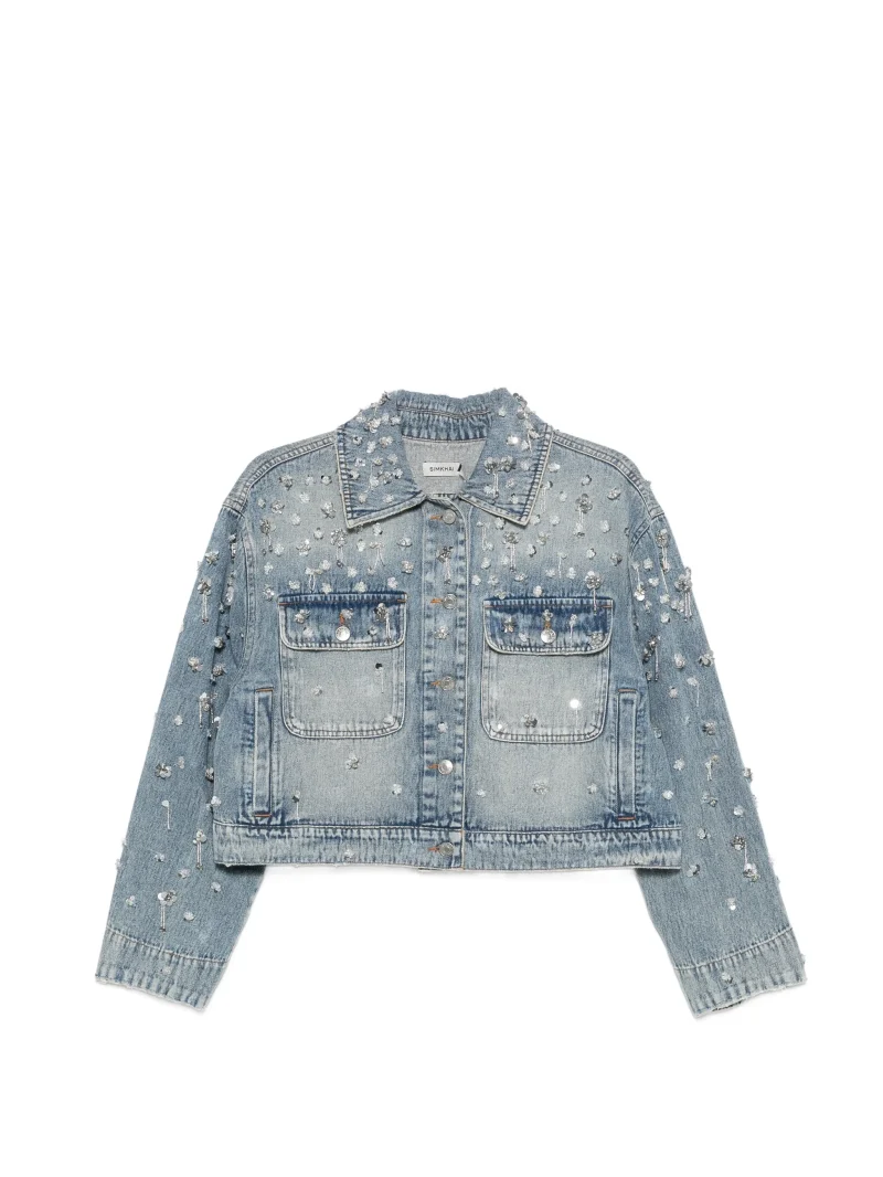 Jacheta Simkhai Hollywood Embellished Chest-Pocket albastru