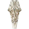 Kaftan maxi Camilla V-neck Chain-Print ecru