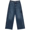 Pantaloni denim Stella McCartney Panelled Frayed bleumarin