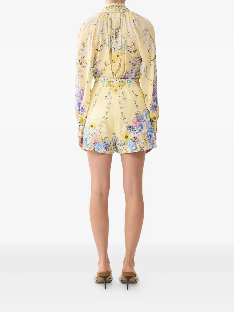 Alternative view of Pantaloni scurti Camilla Darling Buds Pleated galben