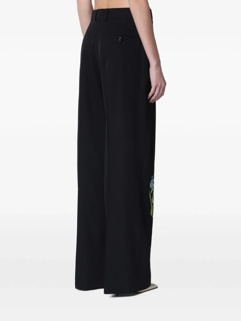 Alternative view of Pantaloni Stella McCartney Floral-Embroidered negru