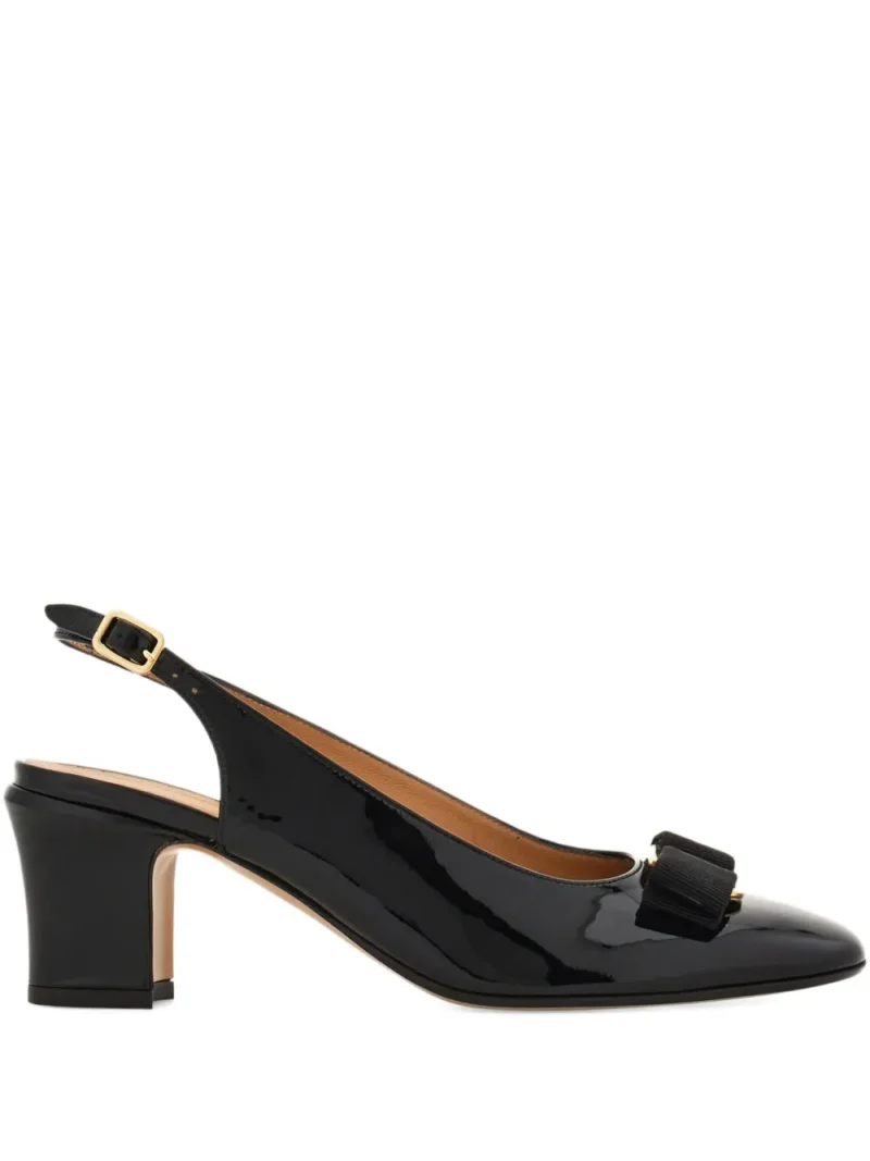 Pantofi Ferragamo 50mm Vara Bow-Detail Slingback negru