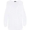 Pulover Lorena Antoniazzi Cable-Knit Embellished alb