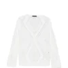 Pulover Lorena Antoniazzi Openwork V-neck ecru