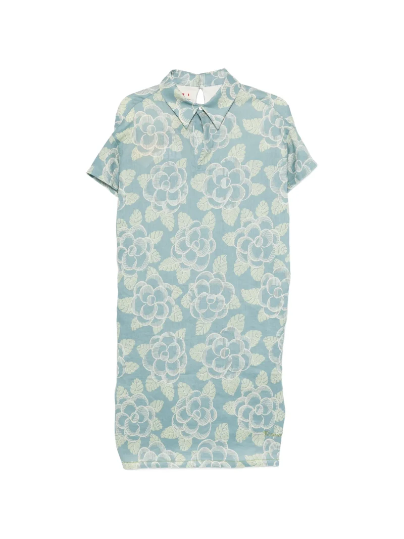 Rochie Marni Floral Collar albastru